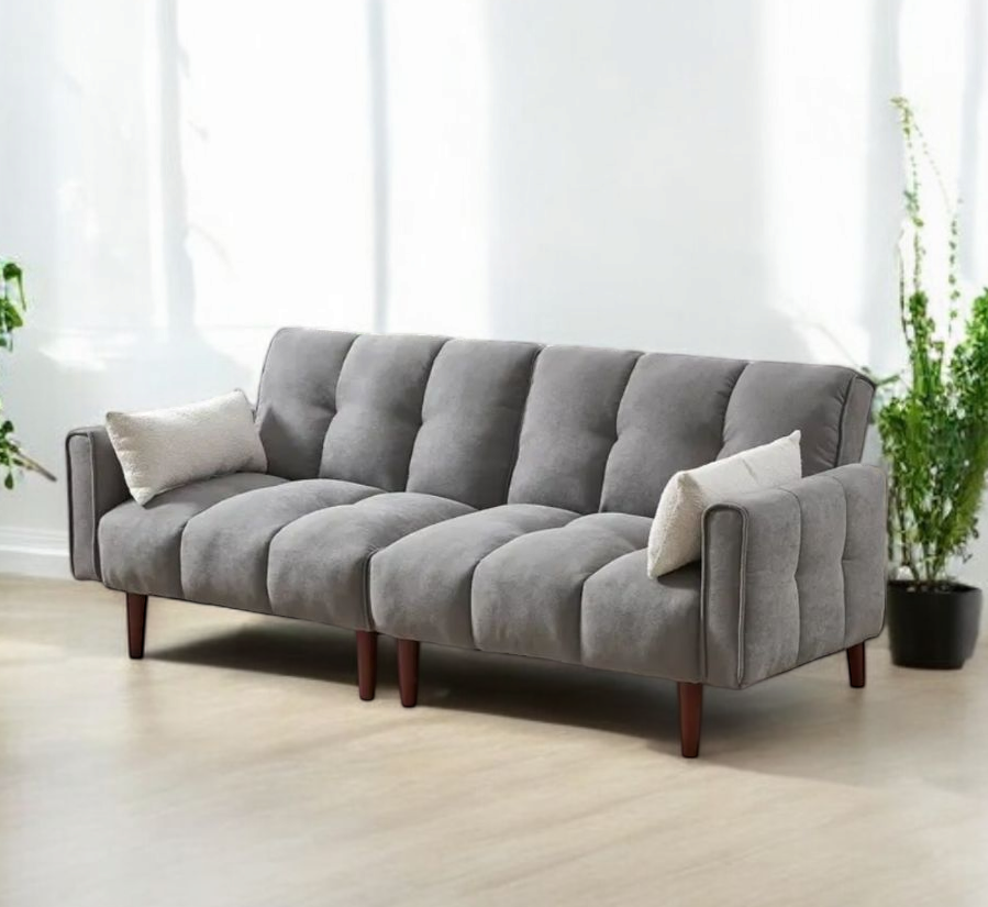 Tufted Convertible Futon Sofa Bed, Adjustable Couch Sleeper