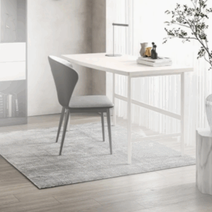 Elegant White & Wooden Home Office Desk - Modern Computer Workstation