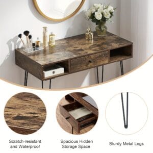 Modern Home Office Desk with Drawer – Compact Writing & Study Table for Home or Office Use